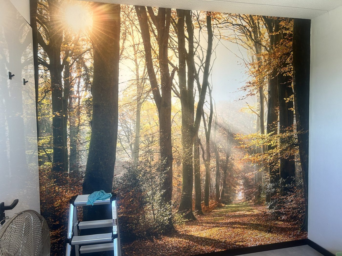 Bos op de wand, uit één stuk, Woonkamer