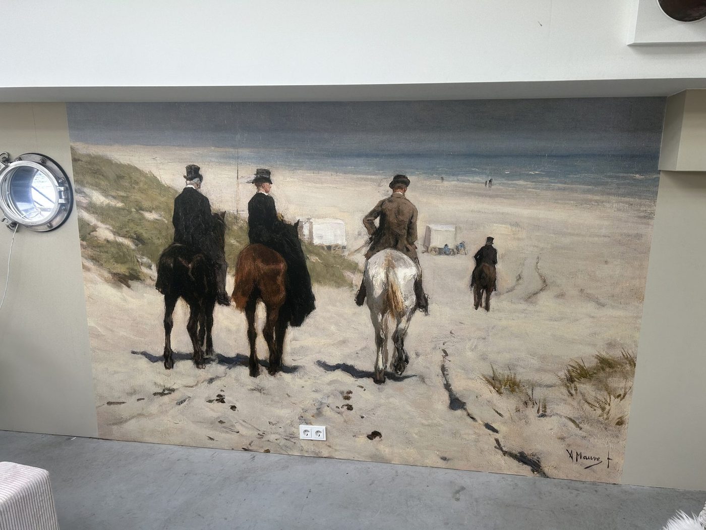 Strandtafereel als muurschildering, Woonkamer
